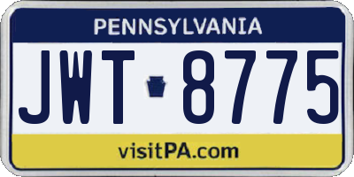 PA license plate JWT8775