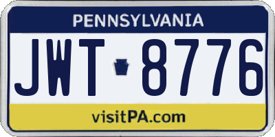 PA license plate JWT8776