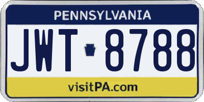 PA license plate JWT8788