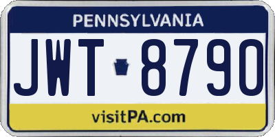 PA license plate JWT8790