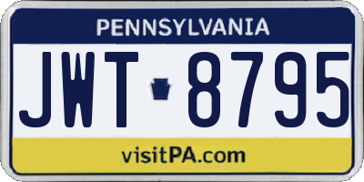 PA license plate JWT8795