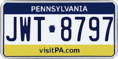 PA license plate JWT8797