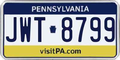 PA license plate JWT8799