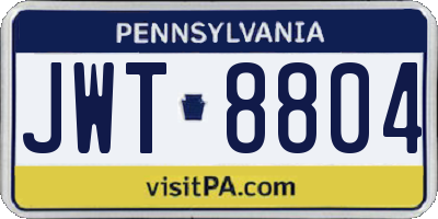 PA license plate JWT8804