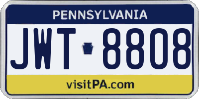 PA license plate JWT8808