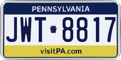 PA license plate JWT8817