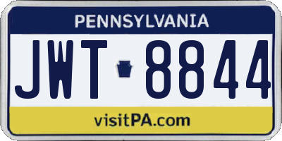 PA license plate JWT8844