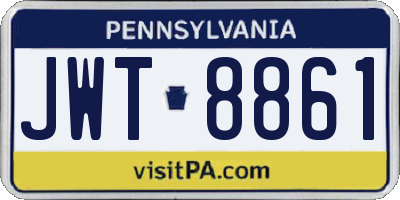 PA license plate JWT8861