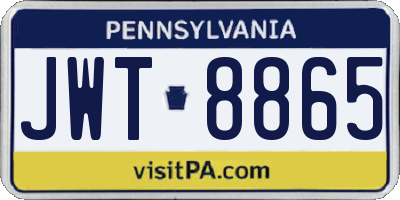 PA license plate JWT8865