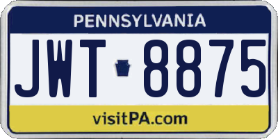 PA license plate JWT8875