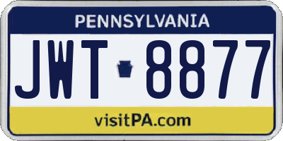 PA license plate JWT8877