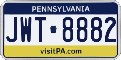 PA license plate JWT8882