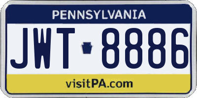 PA license plate JWT8886