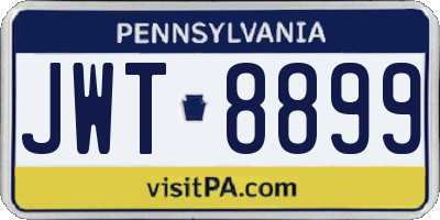 PA license plate JWT8899
