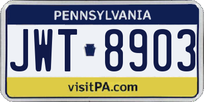 PA license plate JWT8903