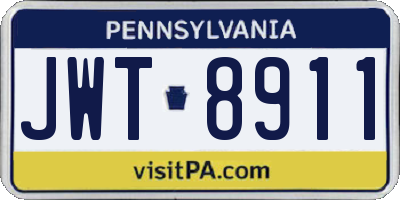 PA license plate JWT8911