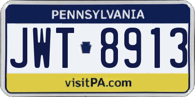 PA license plate JWT8913