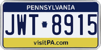 PA license plate JWT8915