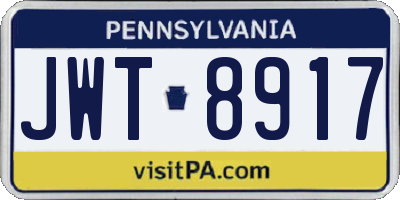 PA license plate JWT8917
