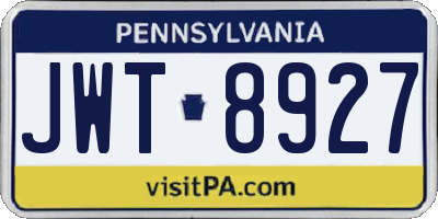 PA license plate JWT8927