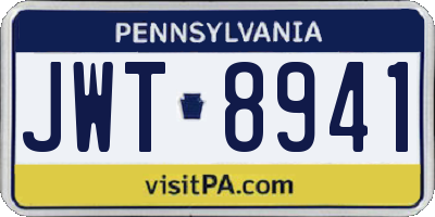 PA license plate JWT8941
