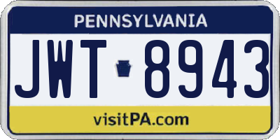 PA license plate JWT8943