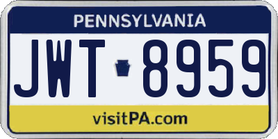 PA license plate JWT8959
