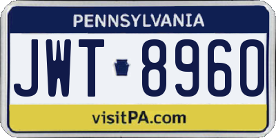 PA license plate JWT8960