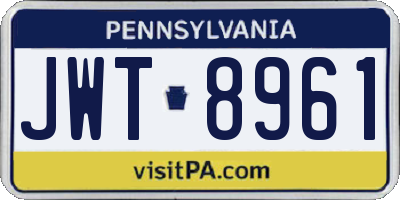 PA license plate JWT8961