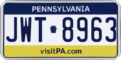 PA license plate JWT8963