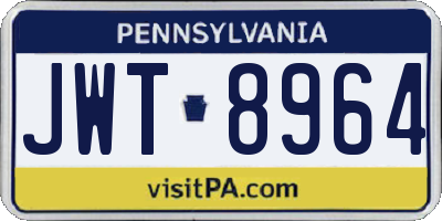 PA license plate JWT8964
