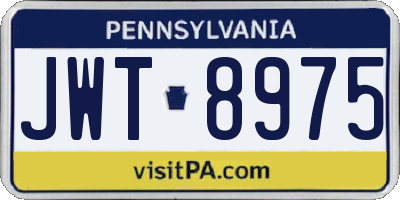 PA license plate JWT8975