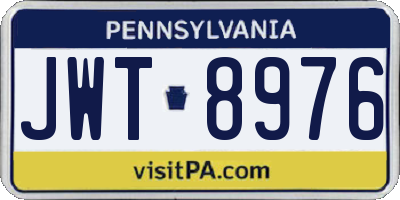 PA license plate JWT8976