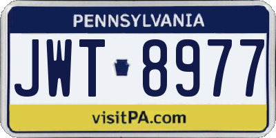 PA license plate JWT8977