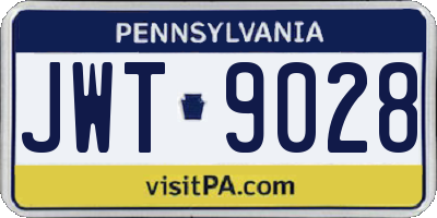 PA license plate JWT9028