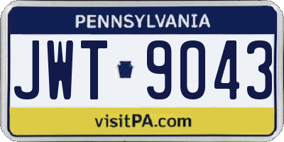 PA license plate JWT9043