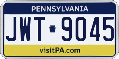 PA license plate JWT9045