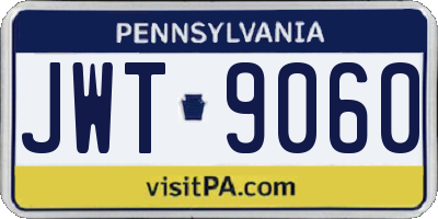 PA license plate JWT9060