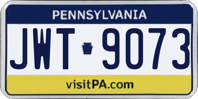 PA license plate JWT9073
