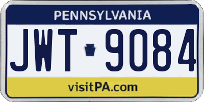 PA license plate JWT9084