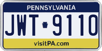 PA license plate JWT9110