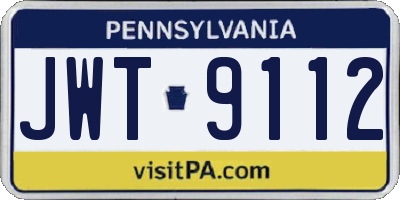 PA license plate JWT9112