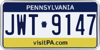 PA license plate JWT9147