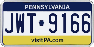 PA license plate JWT9166