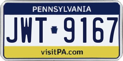 PA license plate JWT9167
