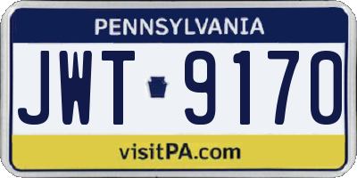 PA license plate JWT9170