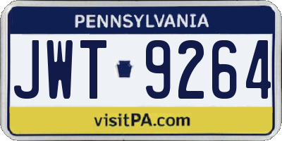 PA license plate JWT9264