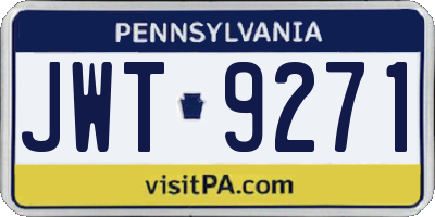 PA license plate JWT9271