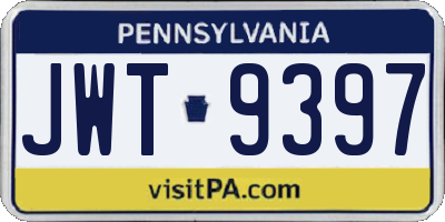 PA license plate JWT9397