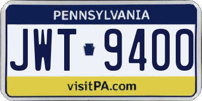 PA license plate JWT9400